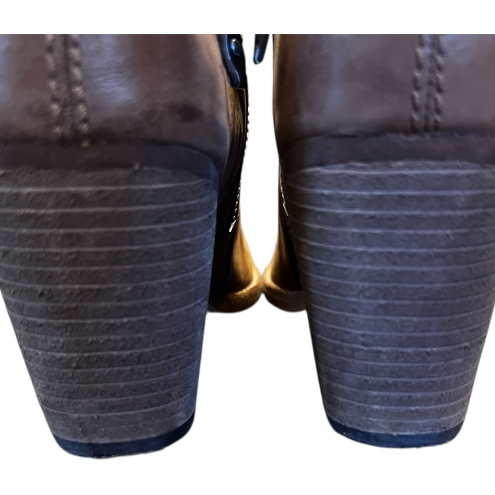 DOLCE VITA Jaeger Nubuck Leather Double Zip Bootie Teak Block Heel - Picture 7 of 15